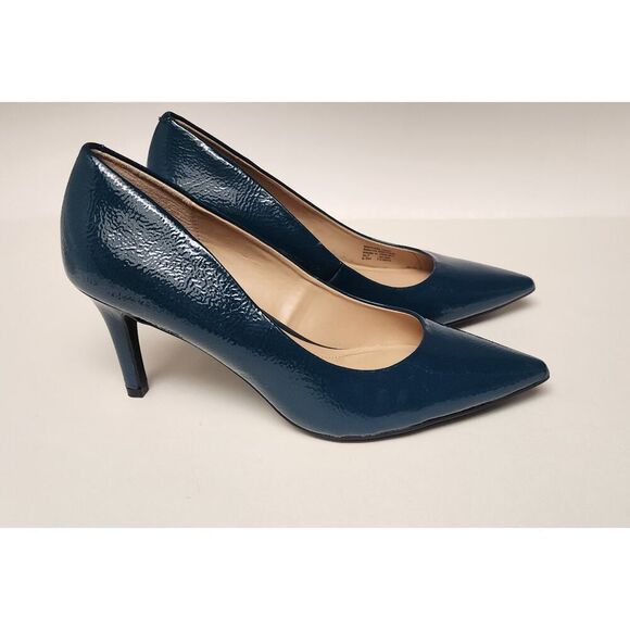 Alfani Women's Teal Step 'N Flex Jeules Faux Patent Leather Pump Shoes Size 8.5M - Picture 4 of 12